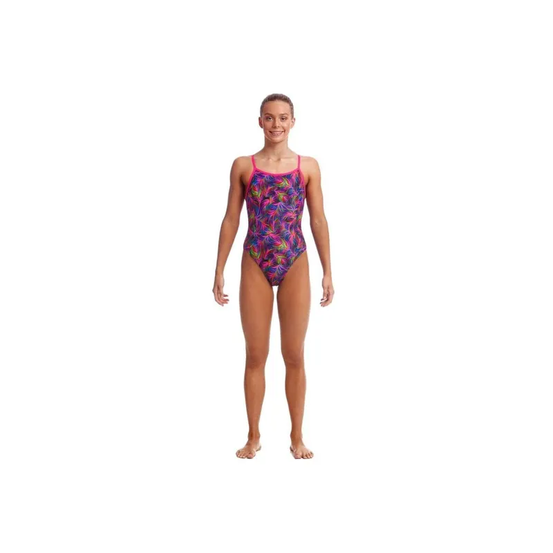 Funkita Girls Single Strap One Piece - Shaded Palm 12-1